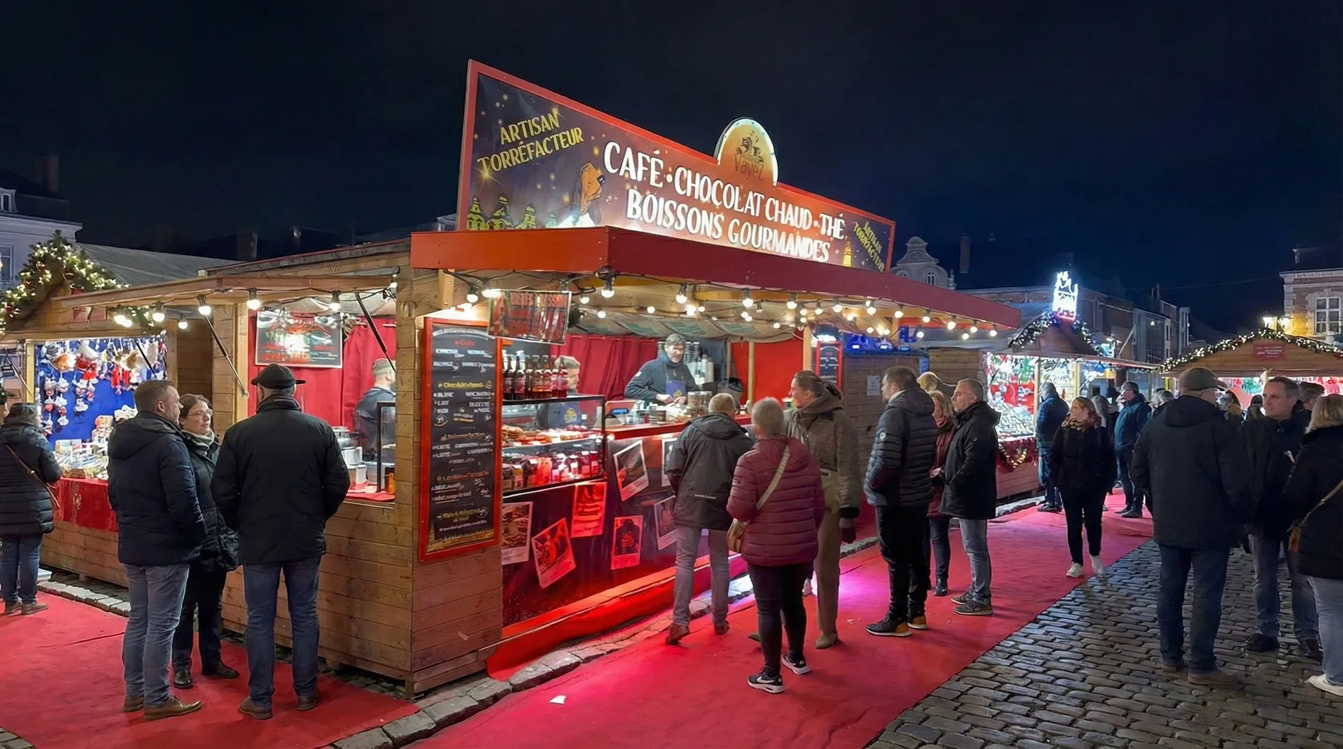 marché de noel, avec le stand de la maison vayer