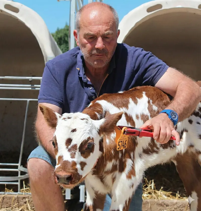 veau avec son éleveur